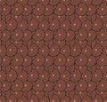 Retro wallpaper. Abstract seamless geometric pattern with circles on red Royalty Free Stock Photo