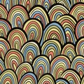 Funky retro style seamless pattern. Royalty Free Stock Photo