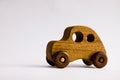 A funky retro wooden toy car