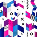 Funky seamless abstract geomertic pattern - modern material design background