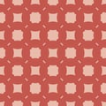 Funky style geometric seamless pattern with simple figures. Red and pink colors Royalty Free Stock Photo