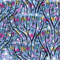 Funky tree branches at dreamy magic night with stars in the sky. Natural seamless pattern in minimalism background.