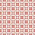 Funky vector geometric red and beige seamless pattern with crosses and circles Royalty Free Stock Photo