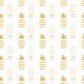 Funky yellow pineapples on a white background