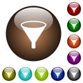 Funnel color glass buttons