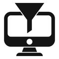 Funnel content filter computer icon simple vector. Clever flow Royalty Free Stock Photo