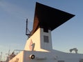 Funnel of a Croatian Ferry in Sunset