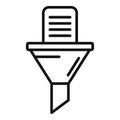 Funnel data file icon outline vector. Content filter