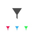 Funnel filter icon flat