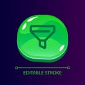 Funnel glossy ui button with linear icon Royalty Free Stock Photo