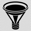 Funnel icon for data sorting or liquid filtering business analysis marketing sales conversion process Royalty Free Stock Photo