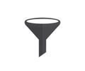 Funnel icon filter logo design. Funnel tool construction. Ascending and descending sort.