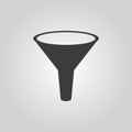 The funnel icon. Filtered and filter, laboratory, chemistry symbol. Flat