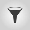 The funnel icon. Filtered and filter, laboratory, chemistry symbol. Flat Royalty Free Stock Photo