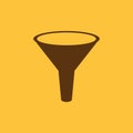 The funnel icon. Filtered and filter, laboratory, chemistry symbol. Flat Royalty Free Stock Photo