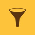 The funnel icon. Filtered and filter, laboratory, chemistry symbol. Flat