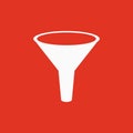 The funnel icon. Filtered and filter, laboratory, chemistry symbol. Flat Royalty Free Stock Photo