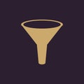 The funnel icon. Filtered and filter, laboratory, chemistry symbol. Flat Royalty Free Stock Photo