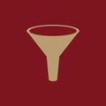 The funnel icon. Filtered and filter, laboratory, chemistry symbol. Flat Royalty Free Stock Photo