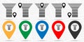 Funnel icon in location set. Simple glyph, flat illustration element of charts and diagrams theme icons