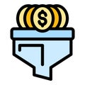 Funnel money icon vector flat