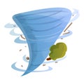 Funnel nature disaster tornado icon, cartoon style