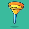Funnel object isolated cartoon vector illustration in flat style