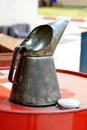Funnel on oil drum