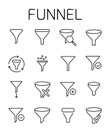 Funnel related vector icon set.