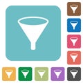 Funnel rounded square flat icons