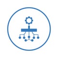 Funnel, scrum, project planning icon. Blue vector design