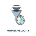 Funnel Velocity flat icon. Colored sign from customer management collection. Creative Funnel Velocity icon illustration