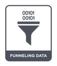 funneling data icon in trendy design style. funneling data icon isolated on white background. funneling data vector icon simple