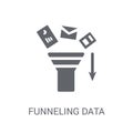 Funneling Data icon. Trendy Funneling Data logo concept on white Royalty Free Stock Photo