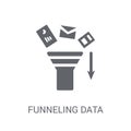 Funneling Data icon. Trendy Funneling Data logo concept on white