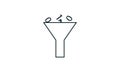 Funneling Data Icon Vector. Simple flat symbol. Perfect pictogram illustration on white background. Royalty Free Stock Photo