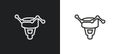 funneling data outline icon in white and black colors. funneling data flat vector icon from business and analytics collection for