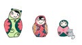 Funnies matrioshka dolls Royalty Free Stock Photo