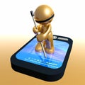 Funny 3d icon with pda gadget Royalty Free Stock Photo