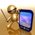 Funny 3d icon with pda gadget Royalty Free Stock Photo