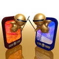 Funny 3d icon with pda gadget