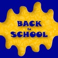 Funny abstract banner Back to school. Vector illustration in paper cut style. Royalty Free Stock Photo