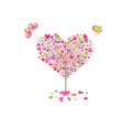 Funny abstract colorful tree in heart shape for Valentineâs day, wedding, birthday greeting card and invitations Royalty Free Stock Photo