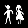 Unique abstract shaped men and women toilet icon Royalty Free Stock Photo