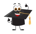 Funny Academic Cap - Trencher-cap with eyes on white background