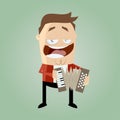 Funny accordion player Royalty Free Stock Photo