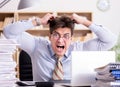 Funny accountant bookkeeper working in the office Royalty Free Stock Photo