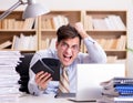 Funny accountant bookkeeper working in the office Royalty Free Stock Photo