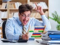 The funny accountant bookkeeper working in the office Royalty Free Stock Photo