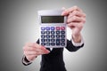 Funny accountant with calculator Royalty Free Stock Photo